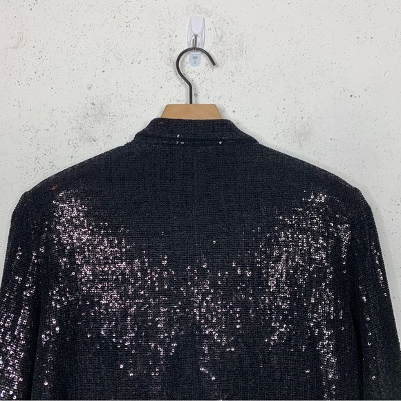 Giorgio’s Armani Sequin Metallic Black Oversize Blazer Jacket Size 44 - Picture 6 of 15